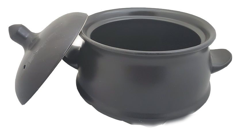 Cooking pot ceramic, black color (shekela deste), 3.5 L